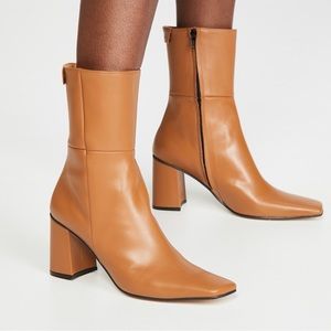 Reike Nen Pointed Square Basic Boots in Camel - NEW